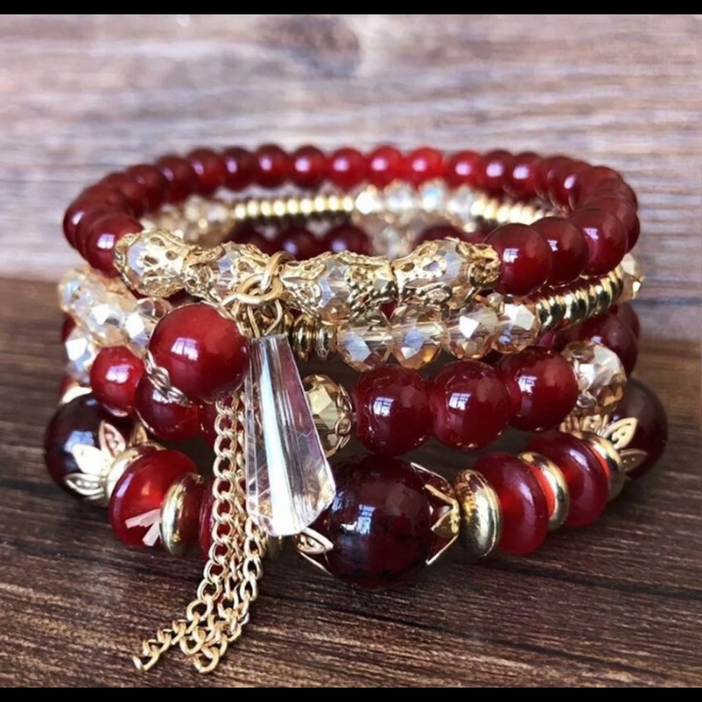 Multilayer beaded bracelet